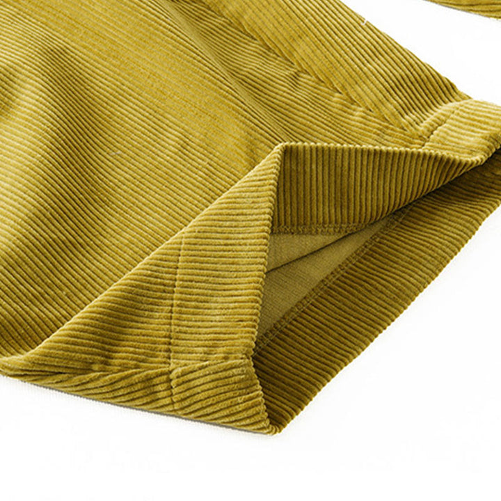 Pantaloni in velluto a coste di cotone con tasche, modello semplice, lunghezza alla caviglia, da donna, modello Buddha Stones - image 17