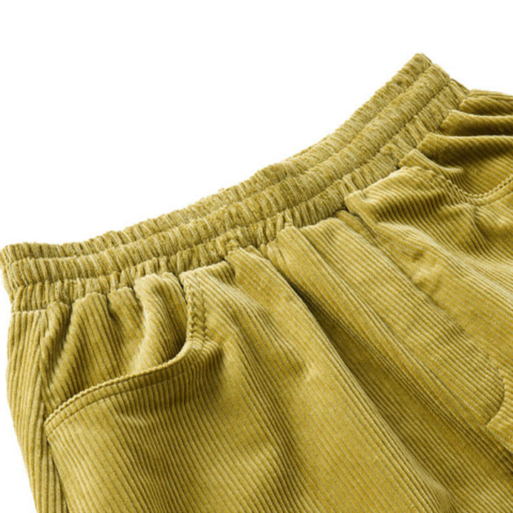 Pantaloni in velluto a coste di cotone con tasche, modello semplice, lunghezza alla caviglia, da donna, modello Buddha Stones - image 15
