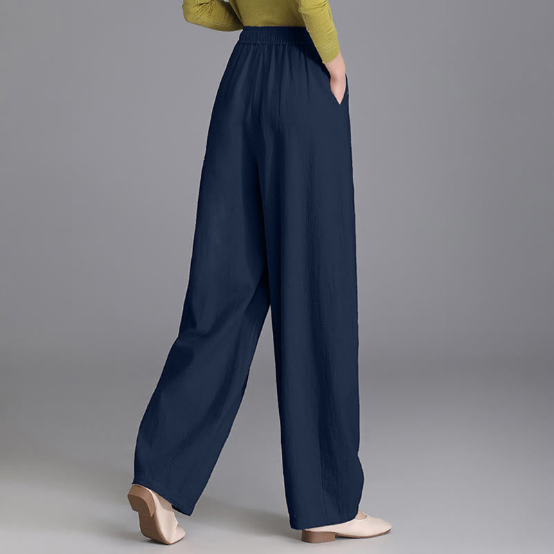 Pantaloni da donna in cotone e lino, casual, vintage, con coulisse, modello carota, con tasche, Buddha Stones - image 21