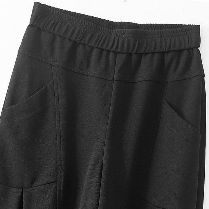 Pantaloni termici da donna Buddha Stones, casual, con patchwork vintage, a vita alta e tasche - image 11