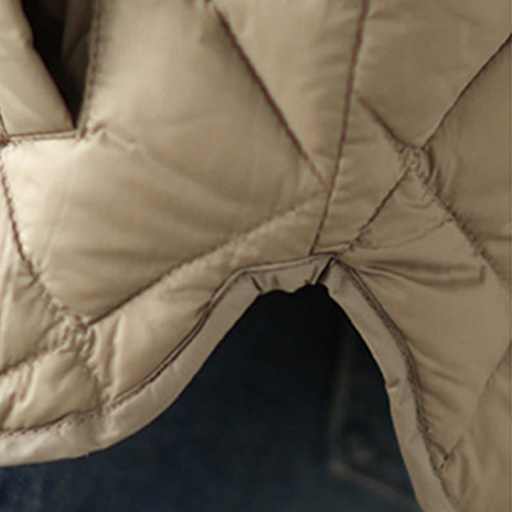 Giacca termica autunnale da donna in cotone con maniche lunghe e trapuntatura a rombi, con tasche, Buddha Stones - image 10