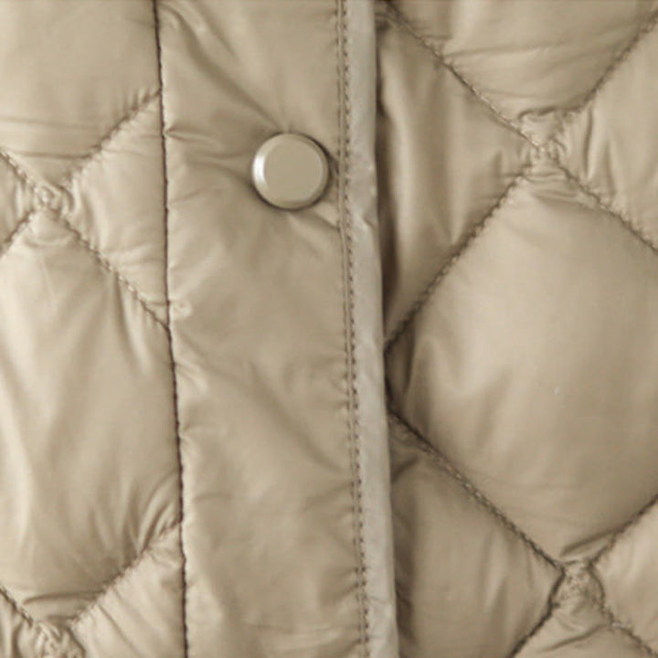 Giacca termica autunnale da donna in cotone con maniche lunghe e trapuntatura a rombi, con tasche, Buddha Stones - image 11