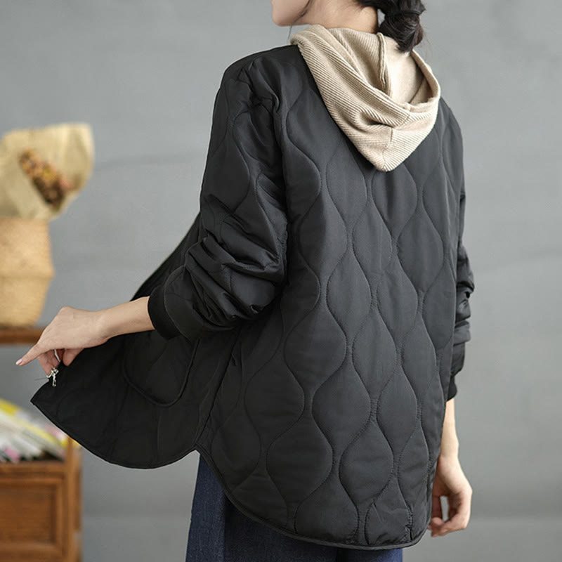 Giacca a maniche lunghe in cotone con tasche e cerniera semplice da donna Buddha Stones - image 13