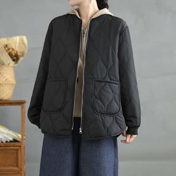 Giacca a maniche lunghe in cotone con tasche e cerniera semplice da donna Buddha Stones - image 12