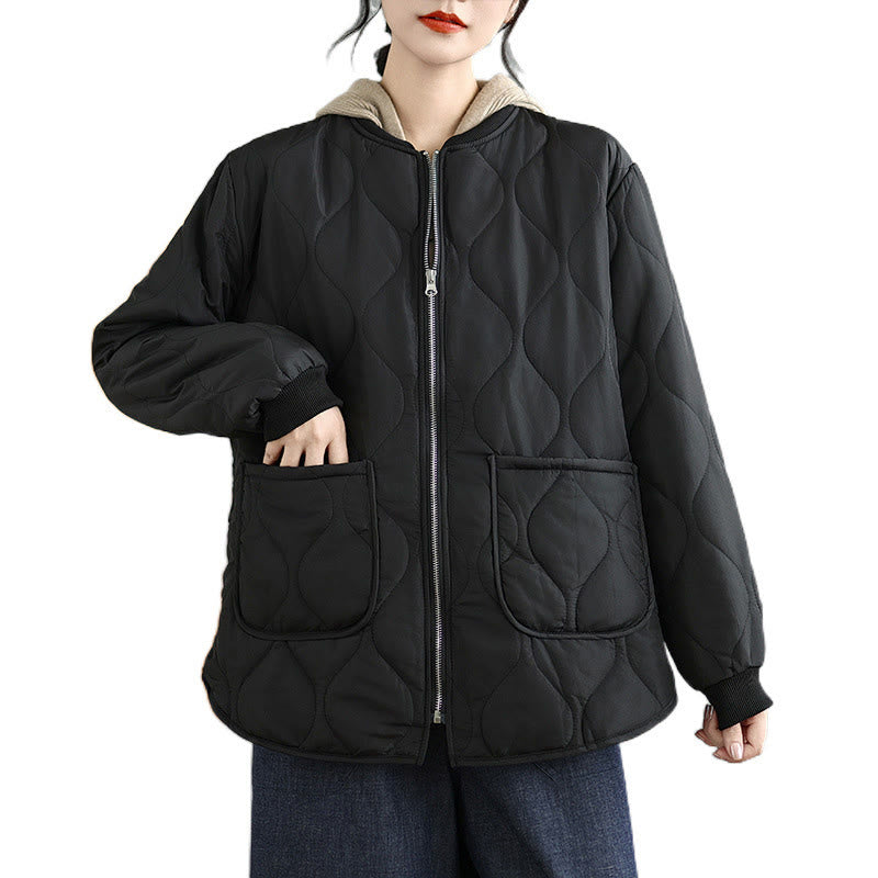 Giacca a maniche lunghe in cotone con tasche e cerniera semplice da donna Buddha Stones - image 16