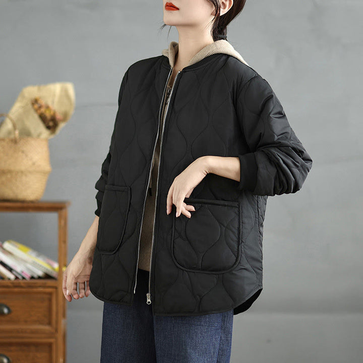 Giacca a maniche lunghe in cotone con tasche e cerniera semplice da donna Buddha Stones - image 11