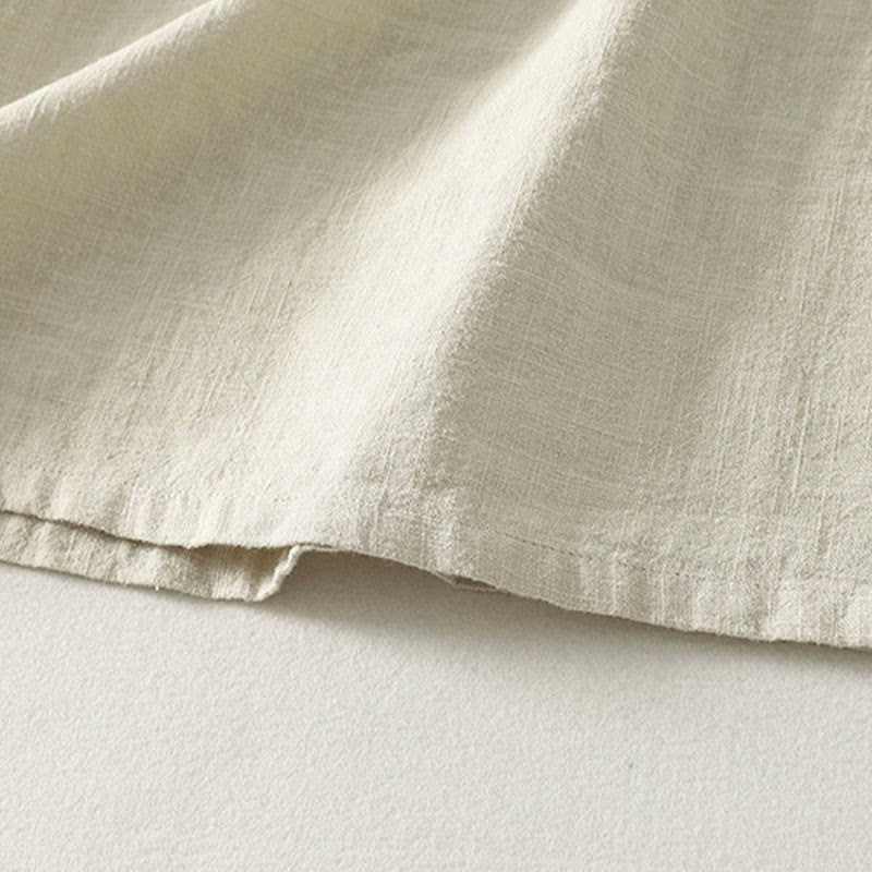 Abito midi in cotone a maniche lunghe con chiusura diagonale a molla con bottoni a rana, motivo Buddha Stones - image 15