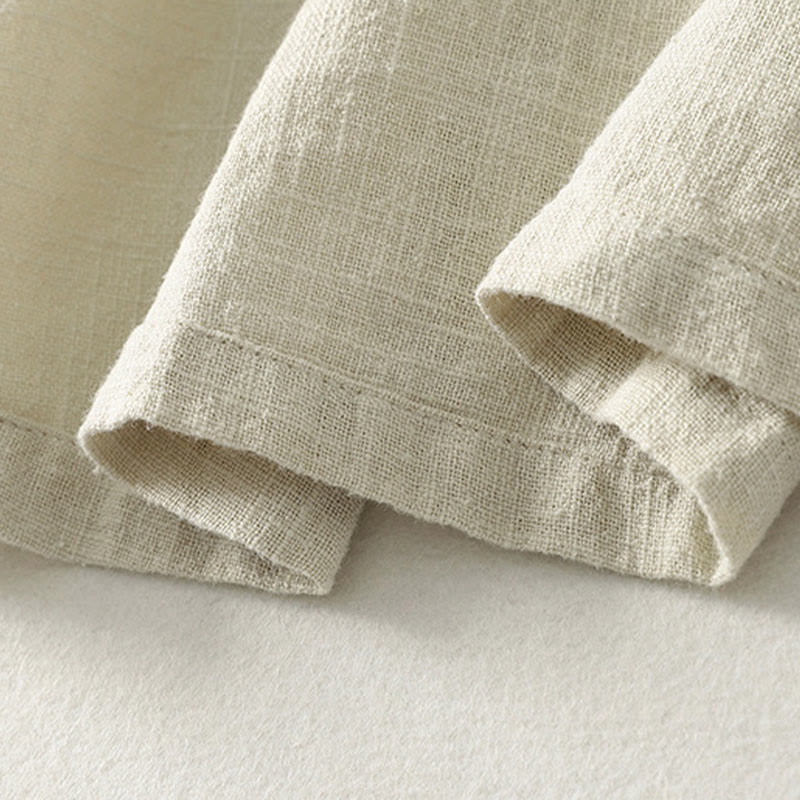 Abito midi in cotone a maniche lunghe con chiusura diagonale a molla con bottoni a rana, motivo Buddha Stones - image 16