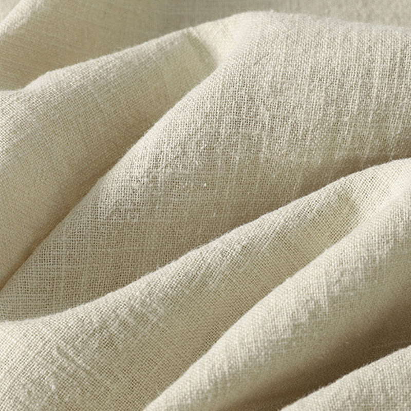 Abito midi in cotone a maniche lunghe con chiusura diagonale a molla con bottoni a rana, motivo Buddha Stones - image 13