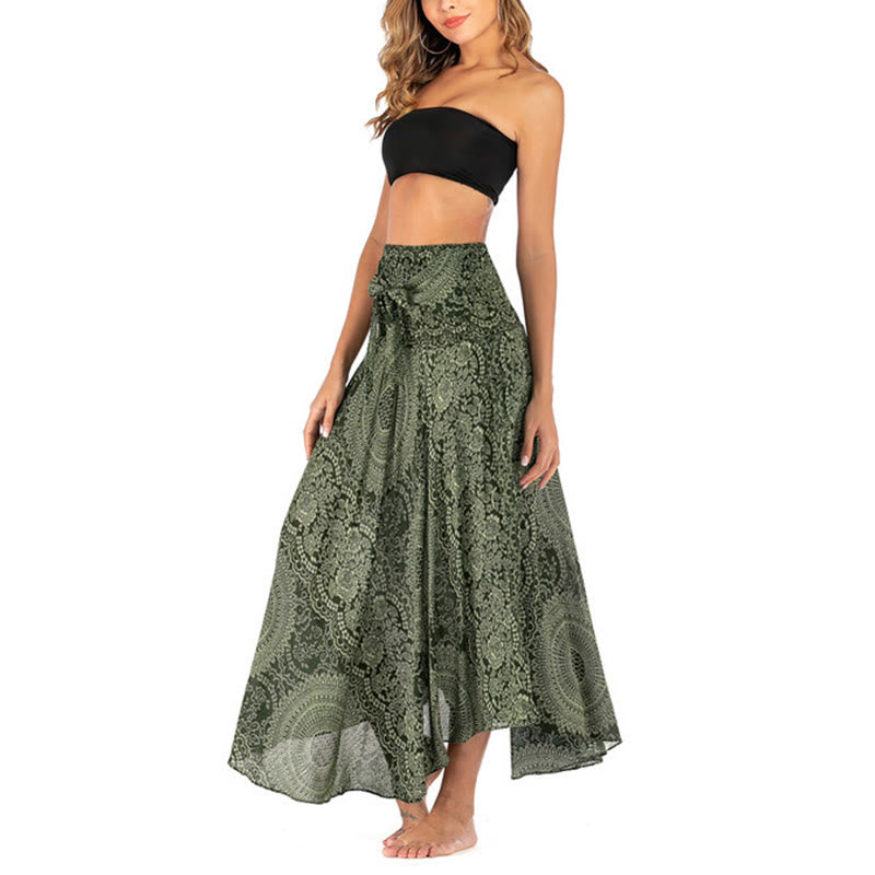Buddha Stones Due stili indossano Boho Compass Rose Flower Skirt Dress - image 5