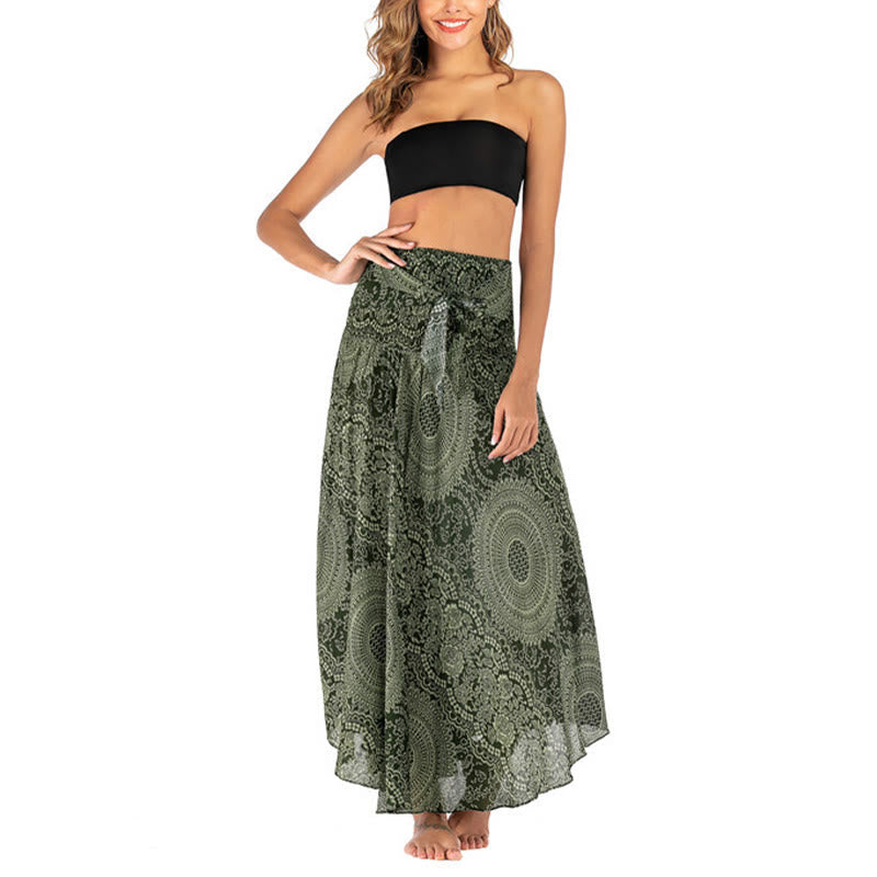 Buddha Stones Due stili indossano Boho Compass Rose Flower Skirt Dress - image 4