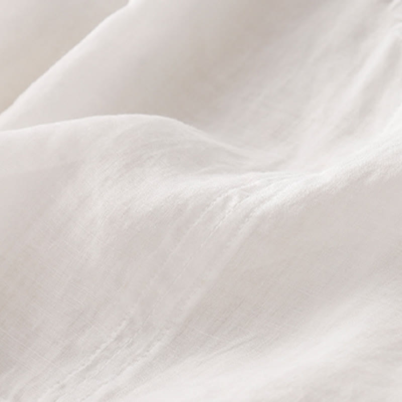 Camicia da donna a mezza manica con scollo a V e ricamo di linee con Buddha Stones - image 19