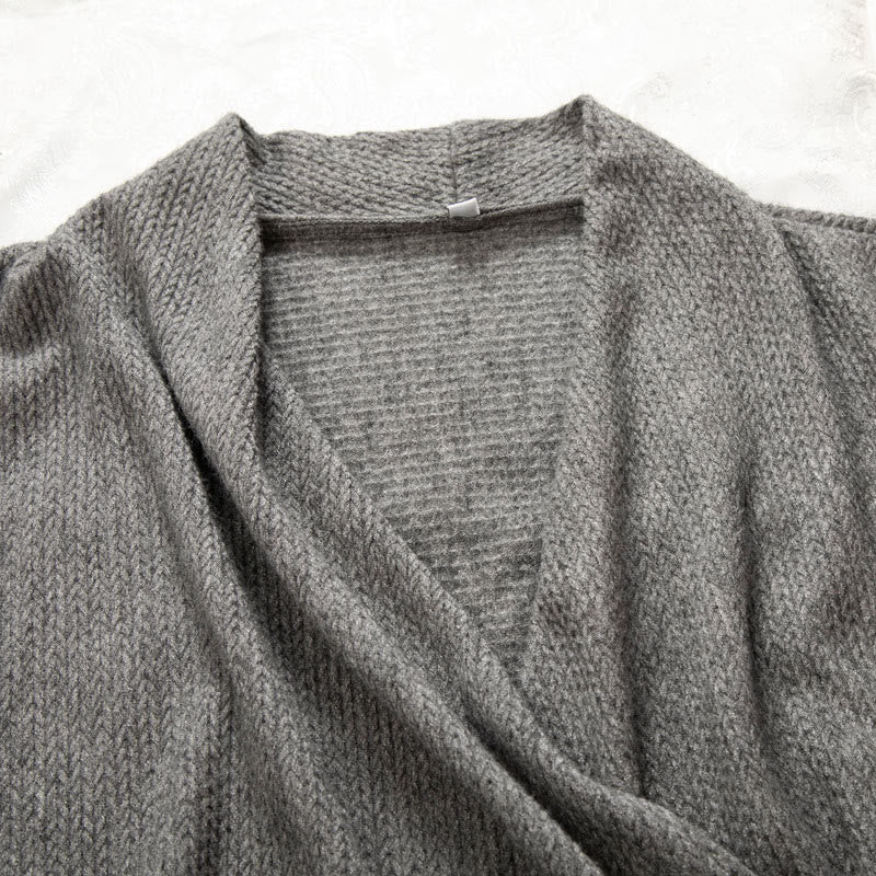 Camicia da uomo in cotone a maniche lunghe con colletto irregolare e motivo Buddha Stones - image 4