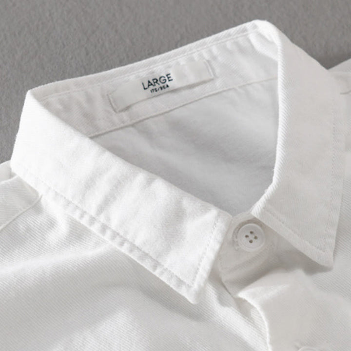 Camicia da uomo in cotone a maniche lunghe con motivo patchwork a contrasto di colore primaverile Buddha Stones - image 2