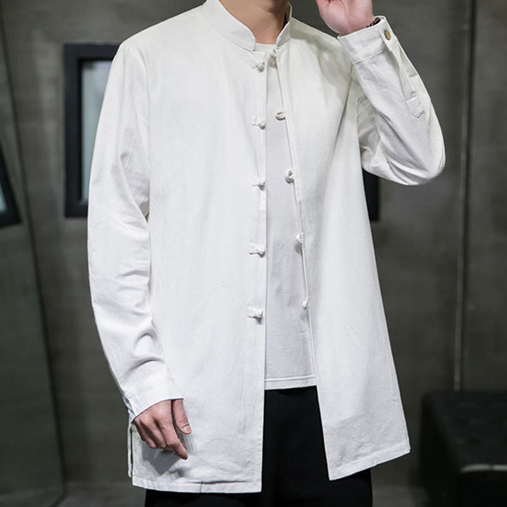 Giacca e camicia da uomo in cotone a maniche lunghe con bottoni cinesi Buddha Stones , semplice abito Tang - image 19