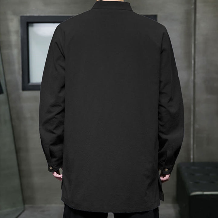 Giacca e camicia da uomo in cotone a maniche lunghe con bottoni cinesi Buddha Stones , semplice abito Tang - image 26