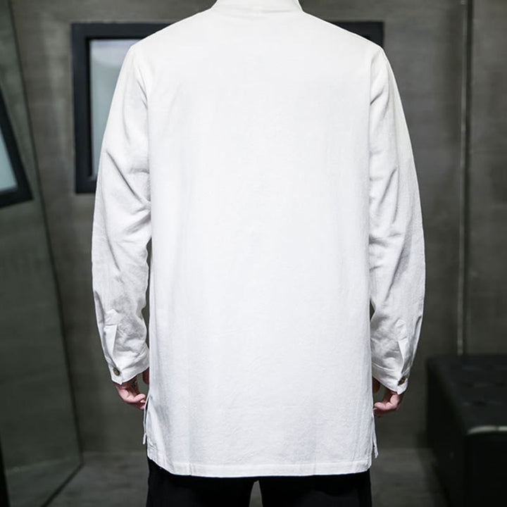 Giacca e camicia da uomo in cotone a maniche lunghe con bottoni cinesi Buddha Stones , semplice abito Tang - image 14