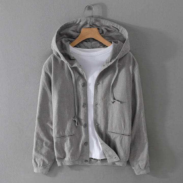 Felpa con cappuccio e orlo a coste con motivo Buddha Stones, manica lunga, da uomo, in cotone e lino, con tasche - Grigio scuro - US/UK/AU42, EU52 (3XL) - image 0