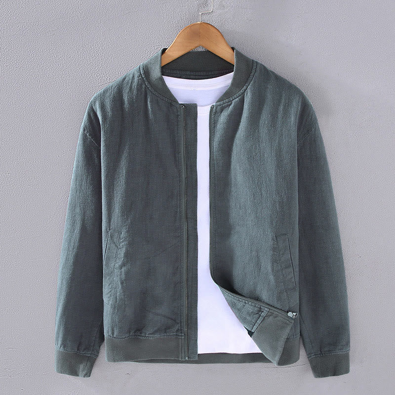 Giacca invernale da uomo in cotone e lino con maniche lunghe, tasche e colletto rialzato, modello Buddha Stones , con cerniera - CadetBlue - US/UK/AU42, EU52 (3XL) - image 12