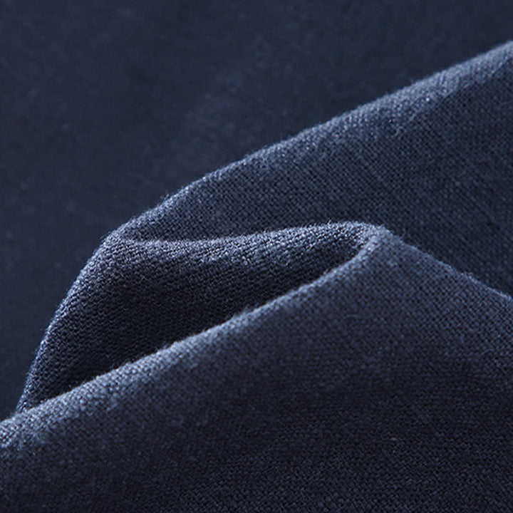 Giacca invernale da uomo in cotone e lino con maniche lunghe, tasche e colletto rialzato, modello Buddha Stones , con cerniera - image 7