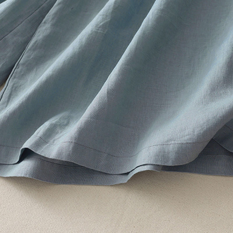 Pantaloni larghi da donna in poliestere elasticizzato con pieghe semplici e tasche, modello Buddha Stones - image 18