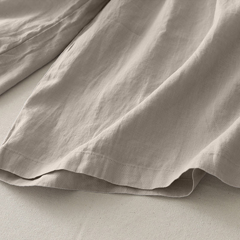 Pantaloni larghi da donna in poliestere elasticizzato con pieghe semplici e tasche, modello Buddha Stones - image 15