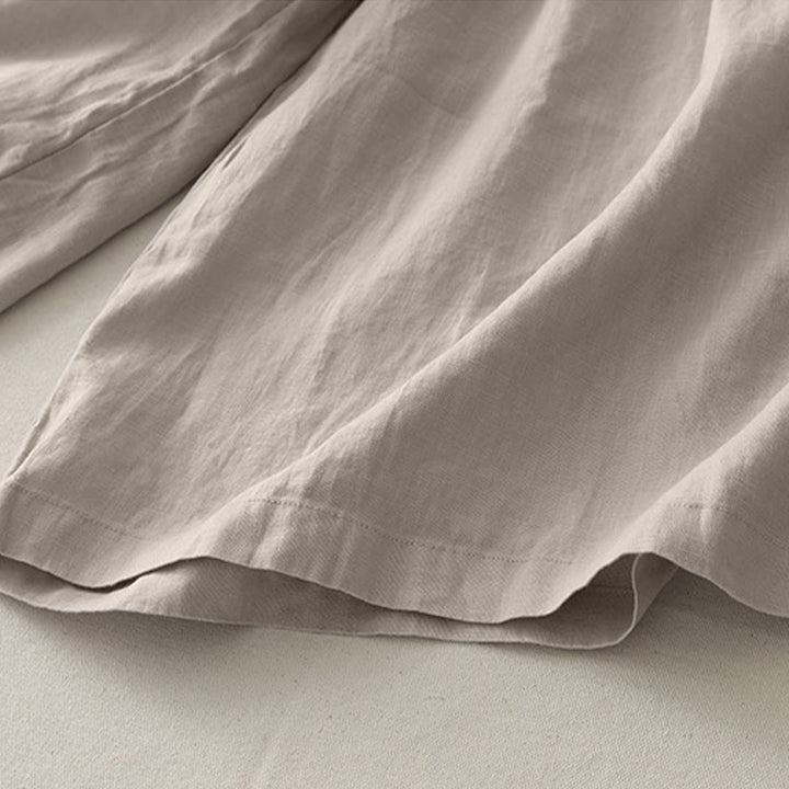 Pantaloni larghi da donna in poliestere elasticizzato con pieghe semplici e tasche, modello Buddha Stones - image 15