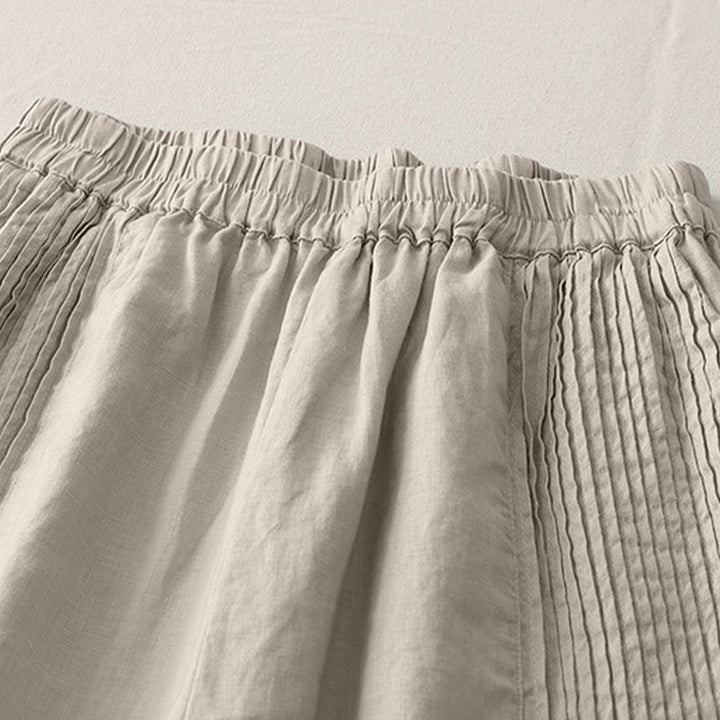 Pantaloni larghi da donna in poliestere elasticizzato con pieghe semplici e tasche, modello Buddha Stones - image 14