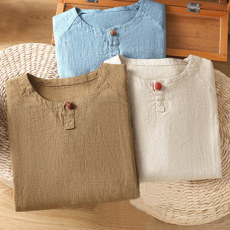 Camicia da donna casual in cotone e poliestere a maniche lunghe con motivo Buddha Stones - image 23