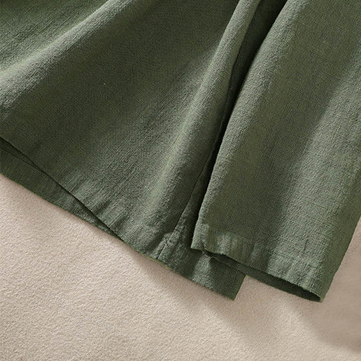 Camicia casual da donna in cotone con maniche lunghe, scollo rotondo, bottoni e tasche , Buddha Stones - image 2