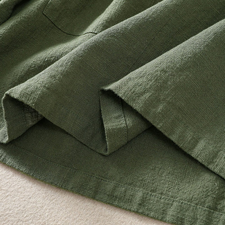 Camicia casual da donna in cotone con maniche lunghe, scollo rotondo, bottoni e tasche , Buddha Stones - image 6