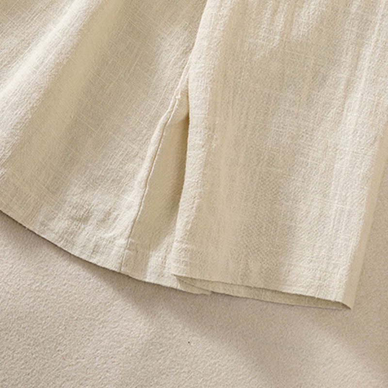 Camicia casual da donna in cotone con maniche lunghe, scollo rotondo, bottoni e tasche , Buddha Stones - image 19