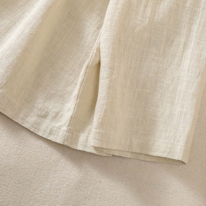 Camicia casual da donna in cotone con maniche lunghe, scollo rotondo, bottoni e tasche , Buddha Stones - image 19