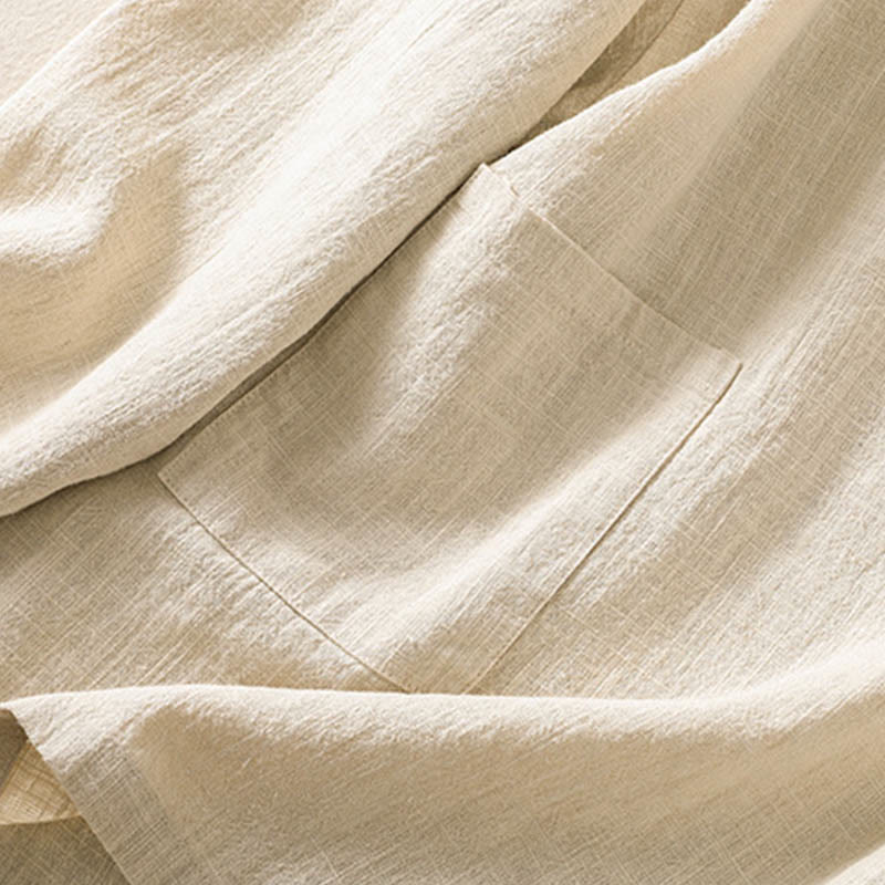 Camicia casual da donna in cotone con maniche lunghe, scollo rotondo, bottoni e tasche , Buddha Stones - image 20