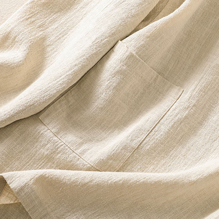 Camicia casual da donna in cotone con maniche lunghe, scollo rotondo, bottoni e tasche , Buddha Stones - image 20