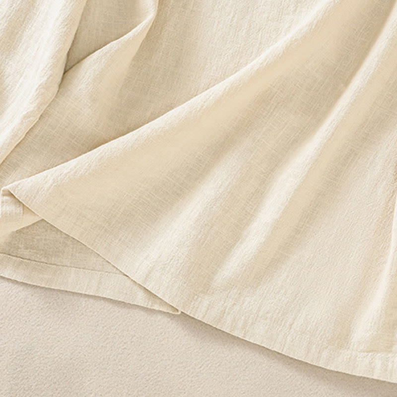 Camicia casual da donna in cotone con maniche lunghe, scollo rotondo, bottoni e tasche , Buddha Stones - image 18