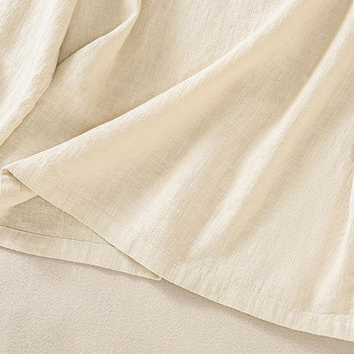 Camicia casual da donna in cotone con maniche lunghe, scollo rotondo, bottoni e tasche , Buddha Stones - image 18