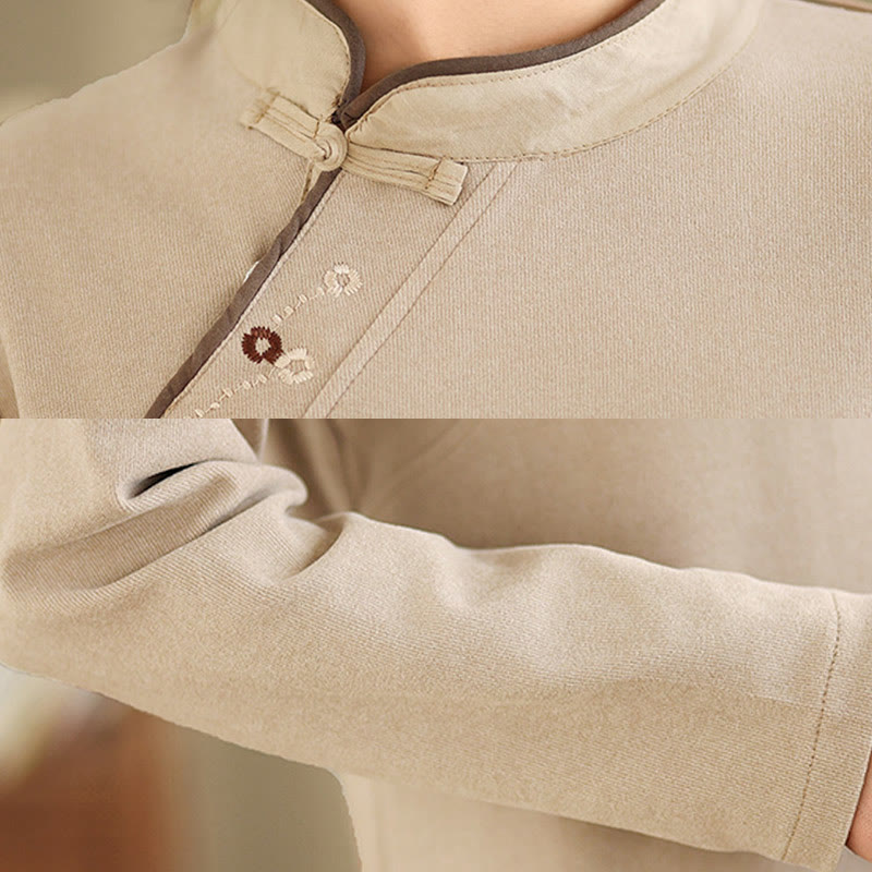 Camicia da donna a maniche lunghe in cotone con bottoni a forma di rana Buddha Stones - image 12