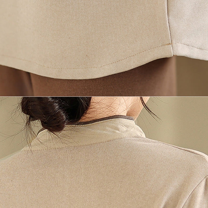 Camicia da donna a maniche lunghe in cotone con bottoni a forma di rana Buddha Stones - image 13