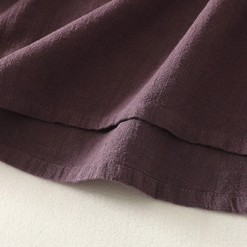 Camicia da donna a maniche lunghe in cotone con bottoni a rana, casual e semplice , Buddha Stones - image 5