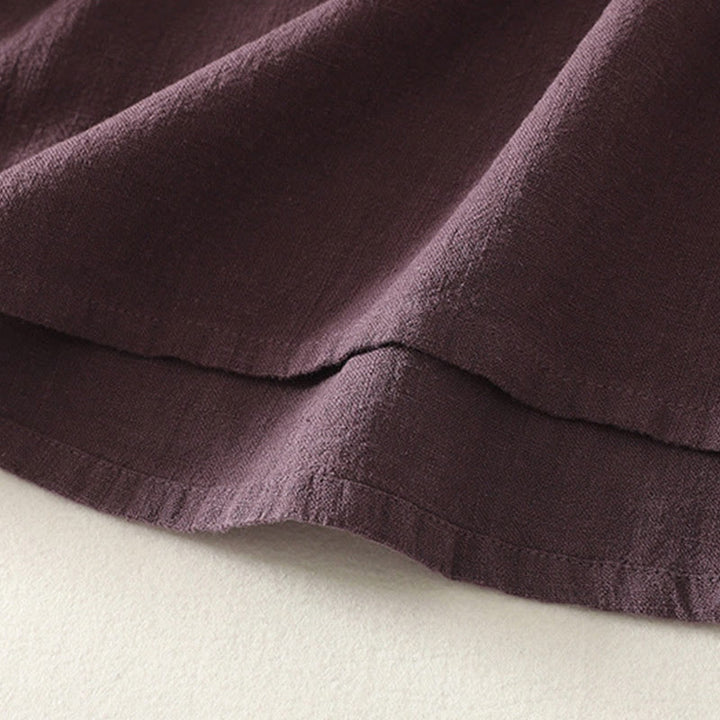 Camicia da donna a maniche lunghe in cotone con bottoni a rana, casual e semplice , Buddha Stones - image 5