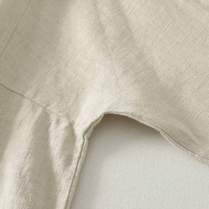 Camicia da donna a maniche lunghe in cotone con bottoni a rana, casual e semplice , Buddha Stones - image 9