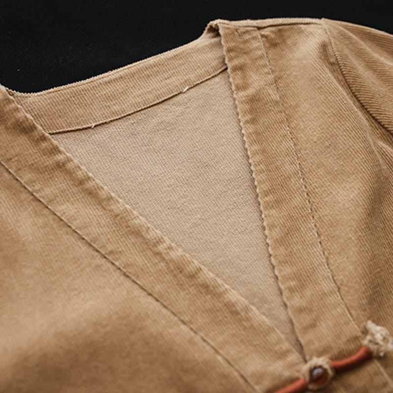 Giacca in velluto a coste con maniche lunghe in cotone e tasche da donna Buddha Stones - image 6