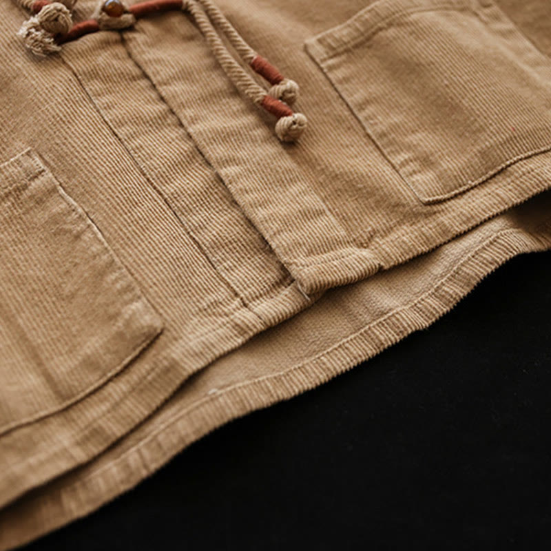 Giacca in velluto a coste con maniche lunghe in cotone e tasche da donna Buddha Stones - image 4