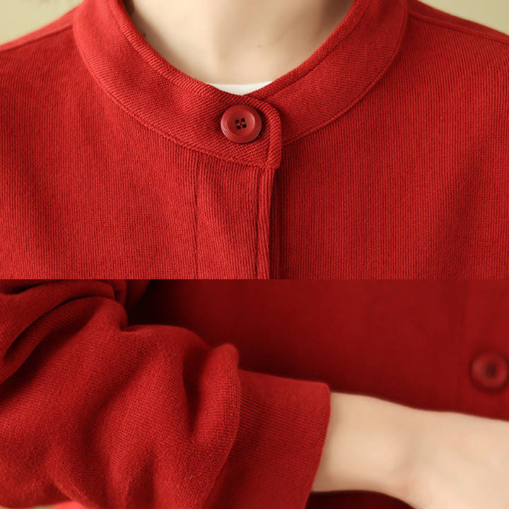 Giacca a maniche lunghe da donna con tasche e tinta unita Buddha Stones - image 11