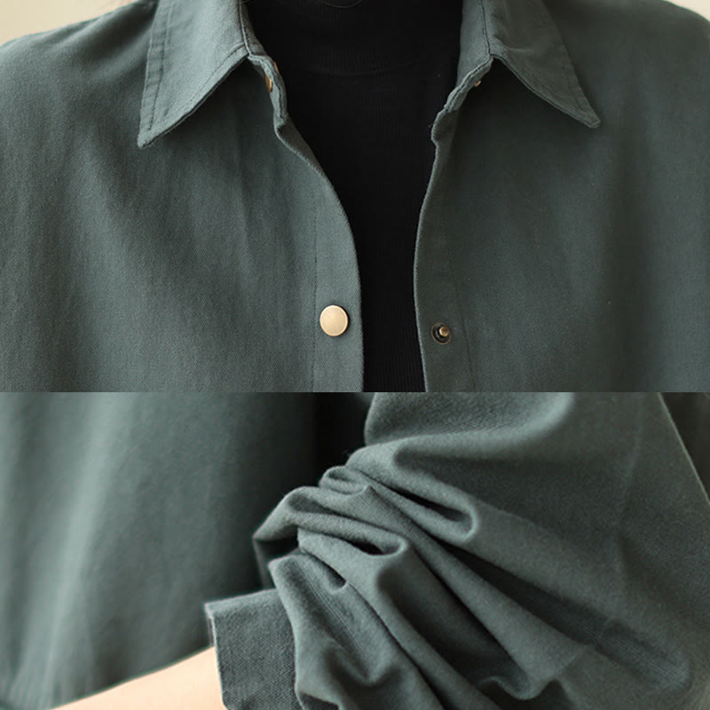 Giacca casual da donna a maniche lunghe con tasche Buddha Stones, tinta unita - image 7