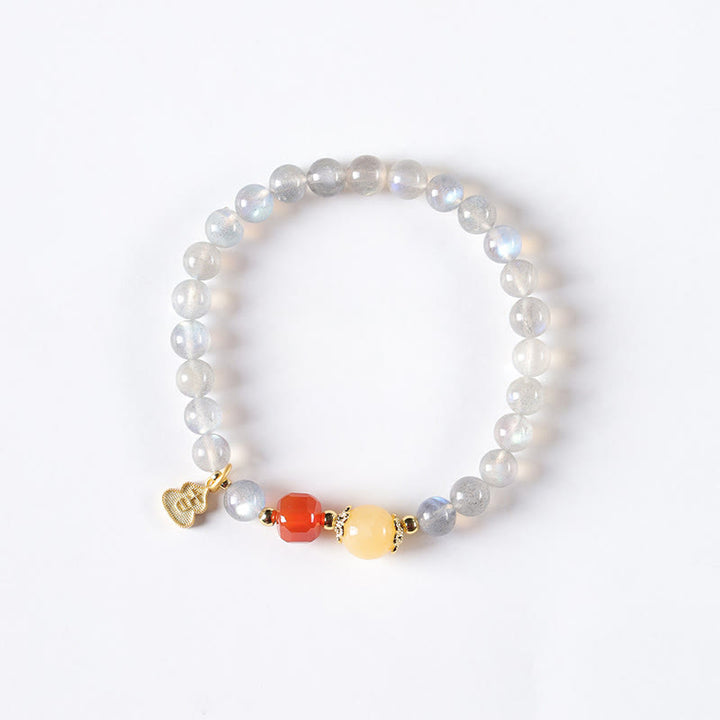 Braccialetto di charme Buddha Stones Natural Moonstone Lotus Love - image 12