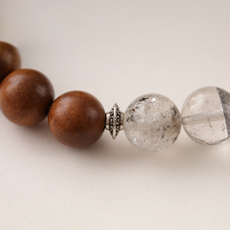 Braccialetto di protezione Yin Yang fantasma rosso Buddha Stones Lightning Struck Wood - image 11