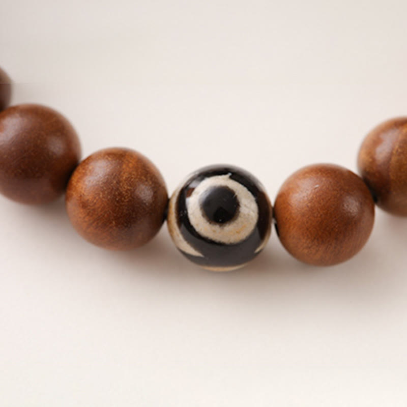 Braccialetto di protezione Yin Yang fantasma rosso Buddha Stones Lightning Struck Wood - image 13