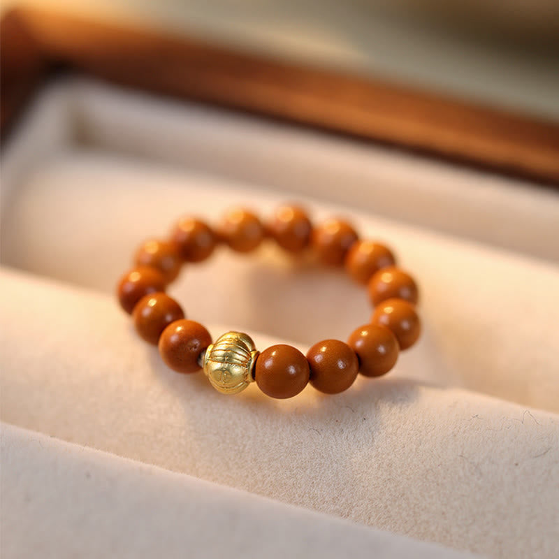 Anello di resistenza interna con moneta di rame e perlina di nocciolo di oliva Buddha Stones - image 13